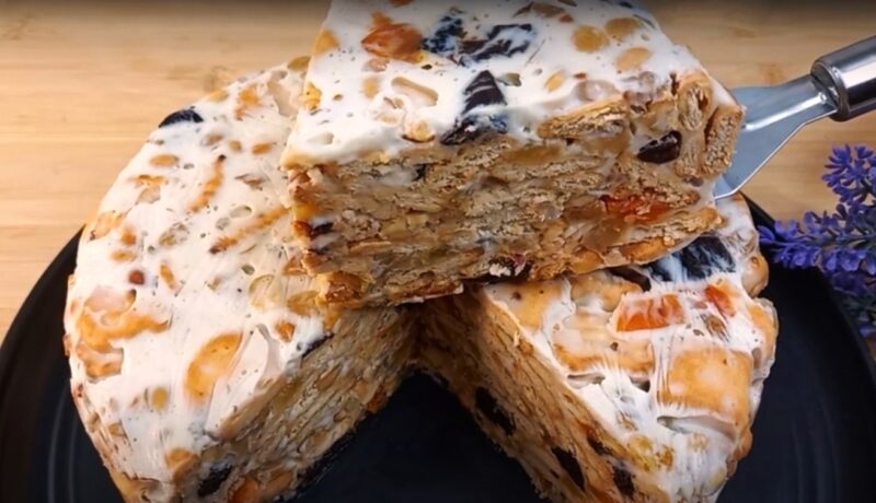 Необычный Рождественский торт. Вкусный десерт без муки и выпечки