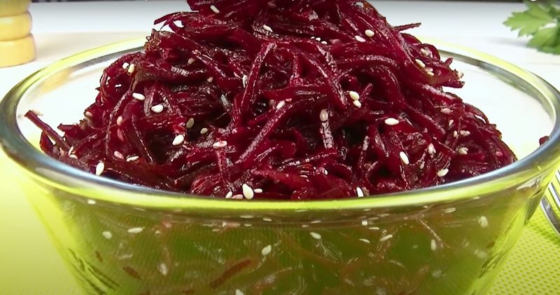 Свекла по-корейски. Простая закуска на праздничный стол